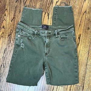 Abercrombie & Fitch Jeans Size 27 / 4 Reg Womens Harper Super Skinny Green Denim